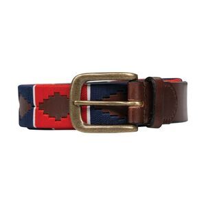 Hy Womens/Ladies Leather Polo Belt / Red/Navy/White